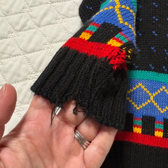 Vintage Sesame Street Elmo Colorblock Turtleneck Sweater - Picture 6 of 12